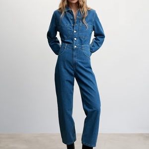 Mango Denim Jumpsuit XXS